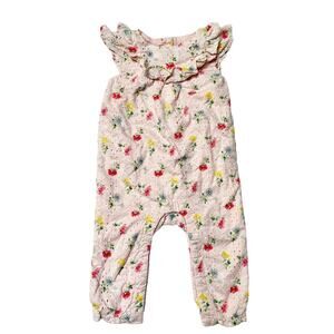Janie And Jack Floral Eyelet Romper Size 6-12m